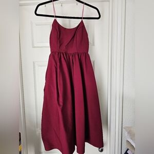 Showpo Wild Nights A-line Spaghetti Strap Dress in Wine size US 4, UK 8